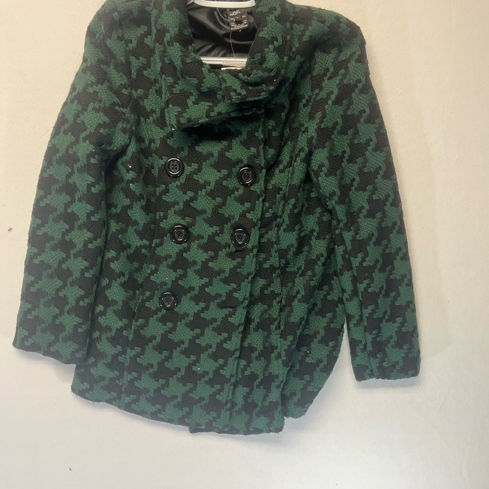 Luii Green and Black Pea Coat